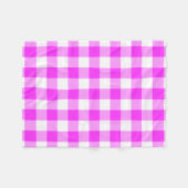 Roze en witte gingham Patroon Fleece Deken (Voorkant (Horizontaal))