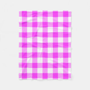 Roze en witte gingham Patroon Fleece Deken