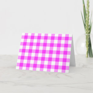Roze en witte gingham Patroon Kaart