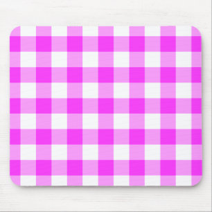 Roze en witte gingham Patroon Muismat