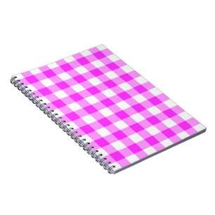 Roze en witte gingham Patroon Notitieboek