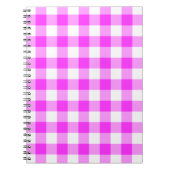 Roze en witte gingham Patroon Notitieboek (Voorkant)