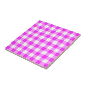 Roze en witte gingham Patroon Tegeltje (Zijkant)