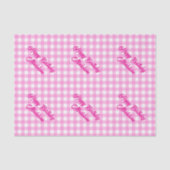 Roze en witte gingham Patroon Tissuepapier (Voorkant)