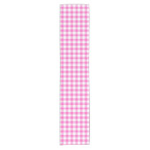 Roze en witte gingham Pset Korte Tafelloper (Voorkant)