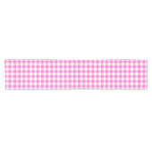 Roze en witte gingham Pset Korte Tafelloper (Horizontaal)