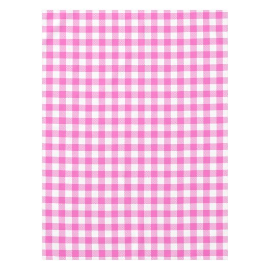 Roze en witte gingham Pset Tafelkleed (Voorkant)