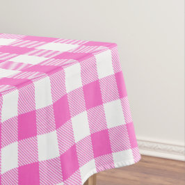 Roze en witte gingham Pset Tafelkleed