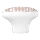 Roze en witte gingham ruitpatroon keramische knop (Zijkant)