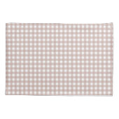 Roze en witte gingham ruitpatroon kussensloop (Achterkant)