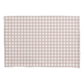 Roze en witte gingham ruitpatroon kussensloop (Voorkant)