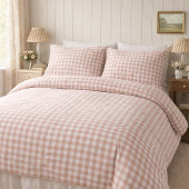 Roze en witte gingham ruitpatroon kussensloop