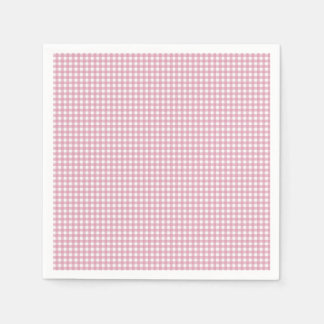 Roze en witte gingham servetten