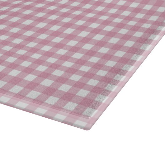 Roze en witte gingham snijplank (Hoek)