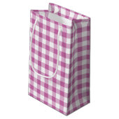 Roze en witte Gingham-speldenpatroon Klein Cadeauzakje (Achterkant Gekanteld)
