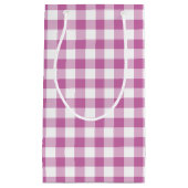 Roze en witte Gingham-speldenpatroon Klein Cadeauzakje (Voorkant)