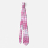 Roze en witte gingham stropdas (Achterkant)