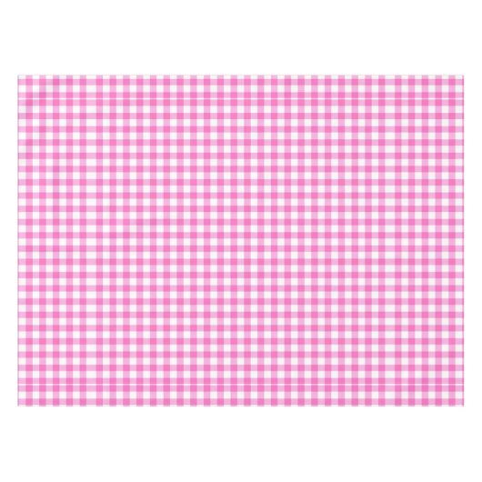 Roze en witte gingham tafelkleed (Voorkant (Horizontaal))