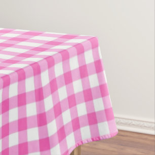 Roze en Witte Gingham  Tafelkleed