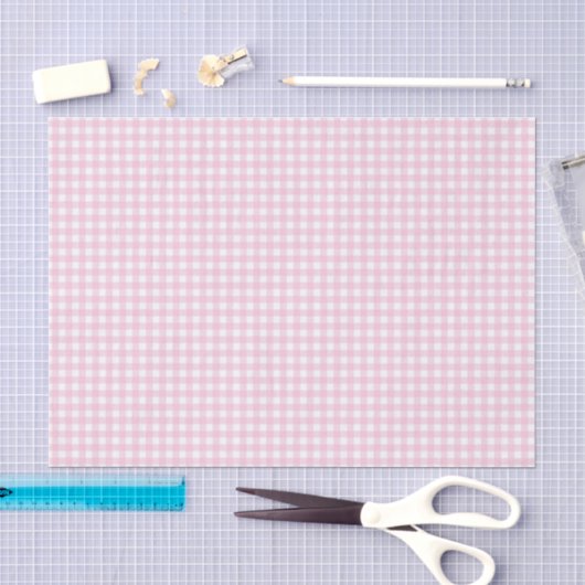 Roze en witte Gingham Tissuepapier (Craft)