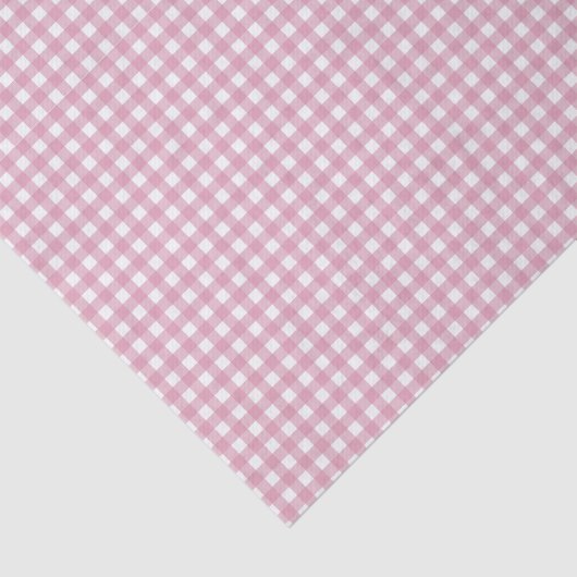 Roze en witte gingham tissuepapier (Detail)