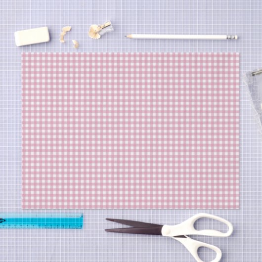 Roze en witte gingham tissuepapier (Craft)