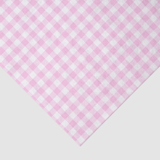 Roze en witte gingham tissuepapier (Detail)