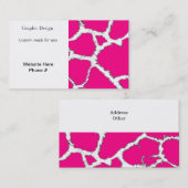 Roze en witte Giraffe Patroon Visitekaartje (Voorkant / Achterkant)