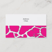 Roze en witte Giraffe Patroon Visitekaartje (Achterkant)
