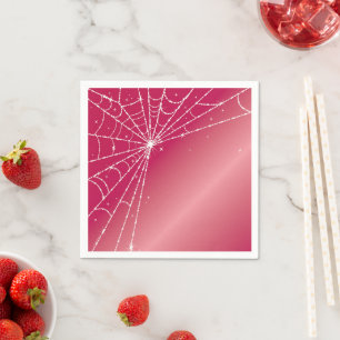 Roze en Witte Glanzende Diamanten Spinnenweb Servet