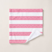 Roze en witte glitter strepen patroon bad handdoek (Wasdoekje)