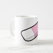 Roze en witte gom koffiemok (Voorkant links)