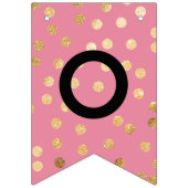 Roze en witte gouden Stippen Gefeliciteerd Vlaggetjes (Tweede vlag)