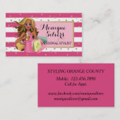 Roze en witte/gouden Visitekaartje (Voorkant / Achterkant)