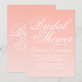 Roze en Witte Gradiënt Bridal Uitnodiging (Voorkant / Achterkant)