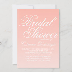 Roze en Witte Gradiënt Bridal Uitnodiging