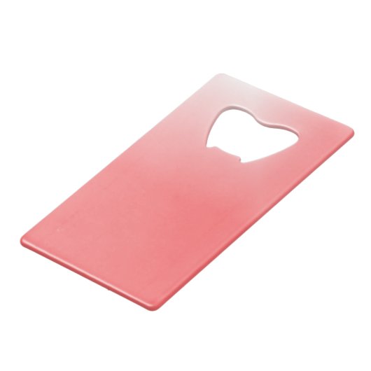 Roze en witte gradiënt creditkaart flessenopener (Achterkant Gekanteld)