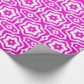 Roze en witte grafische kunst cadeaupapier (Hoek)