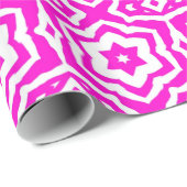 Roze en witte grafische kunst cadeaupapier (Rol Hoek)