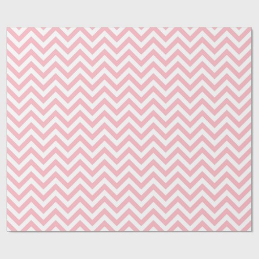 Roze en witte grote Chevron ZigZag Pattern Cadeaupapier (Vlak)