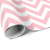 Roze en witte grote Chevron ZigZag Pattern Cadeaupapier (Rol Hoek)