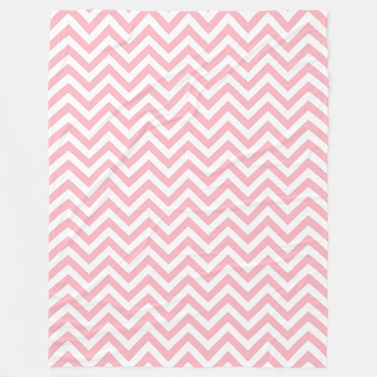 Roze en witte grote Chevron ZigZag Pattern Fleece Deken (Voorkant)