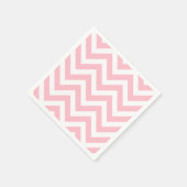 Roze en Witte Grote Grootte Chevron Strepen Papier Servet (Hoek)
