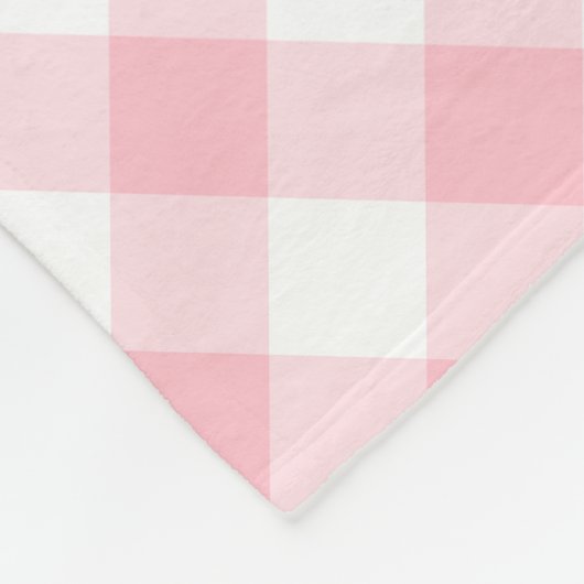 Roze en Witte Grote Grootte Diagonale Gingham-Cont Fleece Deken (Hoek)