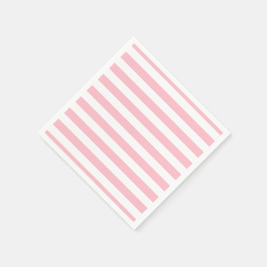 Roze en Witte Grote Grootte Horizontale Streepjesd Servet (Hoek)