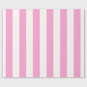 Roze en Witte Grote Streeppatroon Cadeaupapier (Vlak)