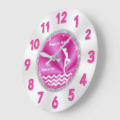 roze en witte gymnastiek cadeaus voor meisjes grote klok (Hoek)