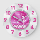 roze en witte gymnastiek cadeaus voor meisjes grote klok (Voorkant)