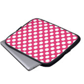 Roze en witte haarpunten laptop sleeve (Voorkant onderkant)