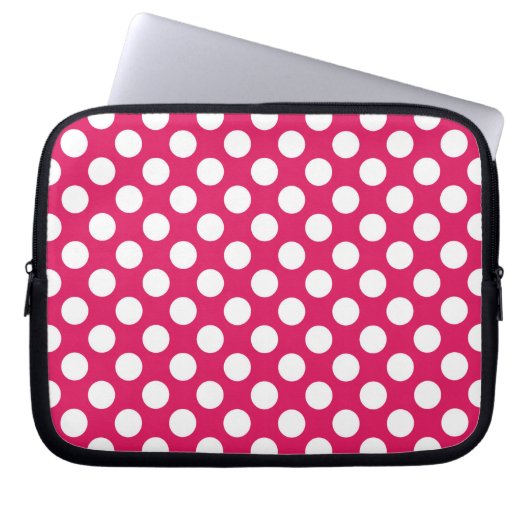 Roze en witte haarpunten laptop sleeve (Voorkant)